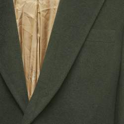 مملوكة مسبقًا Burberry Vintage Green Felt Regular Fit Blazer XXL