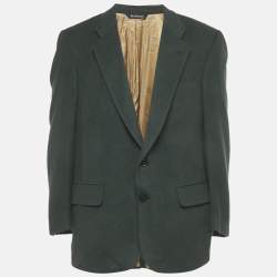 مملوكة مسبقًا Burberry Vintage Green Felt Regular Fit Blazer XXL