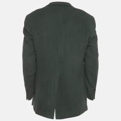 مملوكة مسبقًا Burberry Vintage Green Felt Regular Fit Blazer XXL