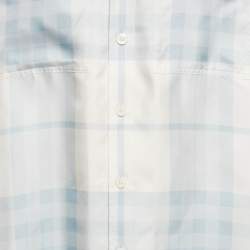 Pre Owned Burberry Blue Check Print Silk Shirt and Shorts Set XXL/XL