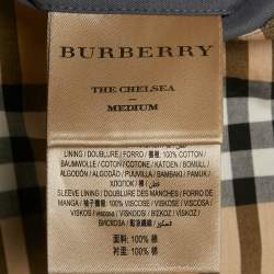 مملوكة مسبقًا Burberry Grey Cotton Double Breasted Trench Coat M