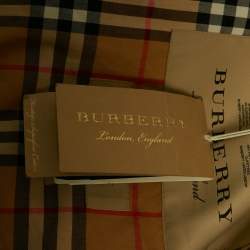 مملوكة مسبقًا Burberry Grey Cotton Double Breasted Trench Coat M