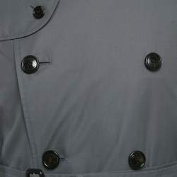 مملوكة مسبقًا Burberry Grey Cotton Double Breasted Trench Coat M