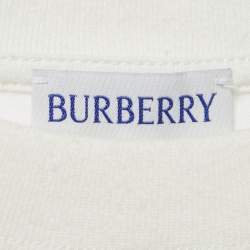 Pre Owned Burberry White Cotton Short Sleeve T-Shirt XS