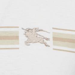 Pre Owned Burberry White Cotton Short Sleeve T-Shirt XS