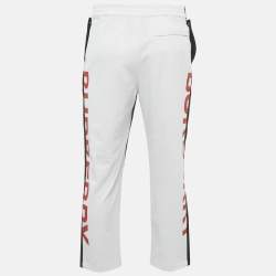 مملوكة مسبقًا Burberry Black Wool & Logo Printed Knit Paneled Pants M