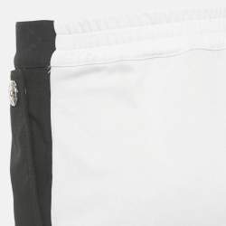 مملوكة مسبقًا Burberry Black Wool & Logo Printed Knit Paneled Pants M
