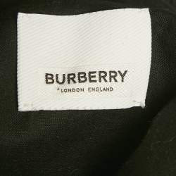 مملوكة مسبقًا Burberry Black Wool & Logo Printed Knit Paneled Pants M