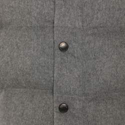 مملوكة مسبقًا جاكيت بربري منفوخ كشمير رمادي أكمام قابلة للفصل مقاس صغير