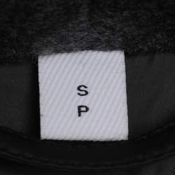 مملوكة مسبقًا جاكيت بربري منفوخ كشمير رمادي أكمام قابلة للفصل مقاس صغير