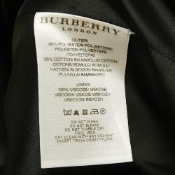 Pre Owned معطف بربري غاباردين أسود صدر مزدوج متوسط