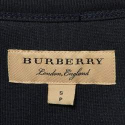 مملوكة مسبقًا Burberry Midnight Blue Cotton Logo Embroidered Renshaw Sweatshirt S