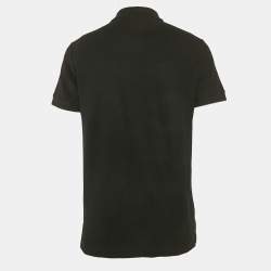 مملوكة مسبقًا تي شيرت بربري بيكيه جيرسي أسود مقاس متوسط - ميديم