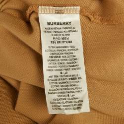 Pre Owned Burberry Brown Logo Embroidered Pique Polo T-Shirt M