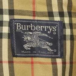 Pre Owned Burberry Vintage Beige Gabardine Classic Trench Coat XXL