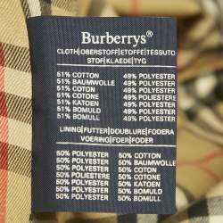 Pre Owned Burberry Vintage Beige Gabardine Classic Trench Coat XXL