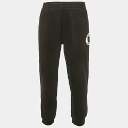 Pre Owned Burberry Black Logo Terry Applique Cotton Joggers XXL