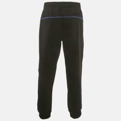 مملوكة مسبقًا بنطلون رياضي بربري قطن أبليك تيري بشعار أسود مقاس كبير جدًا