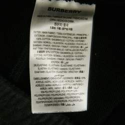 مملوكة مسبقًا بنطلون رياضي بربري قطن أبليك تيري بشعار أسود مقاس كبير جدًا