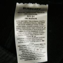 مملوكة مسبقًا بنطلون رياضي بربري قطن أبليك تيري بشعار أسود مقاس كبير جدًا