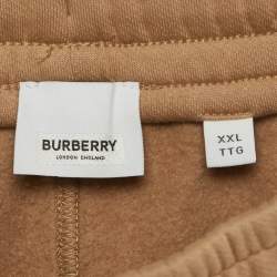 مملوكة مسبقًا بنطلون بربري أقمشة قطنية بتقليمات مربعة بيج مقاس كبير جدًا (إكس إكس لارج)