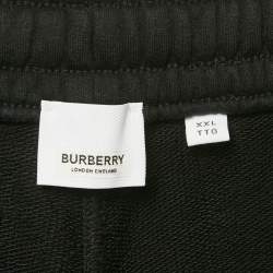 مملوكة مسبقًا Burberry Black Logo Print Cotton Joggers XXL