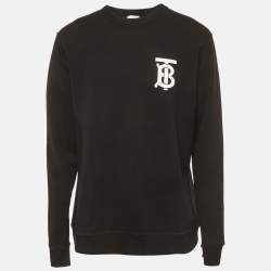 مملوكة مسبقًا Burberry Black Jersey Dryden TB logo sweatshirt L