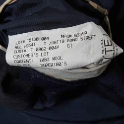 Pre Owned Burberry Vintage Navy Blue Pin Stripe Wool Regular Fit Blazer XXS