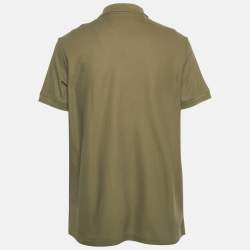 Pre Owned Burberry Military Green Pique Polo T-Shirt XL
