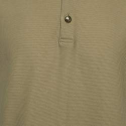 Pre Owned Burberry Military Green Pique Polo T-Shirt XL