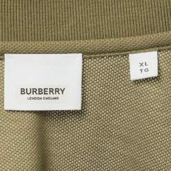 Pre Owned Burberry Military Green Pique Polo T-Shirt XL