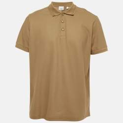 مملوكة مسبقًا تي شيرت بربري بولو بني بيك مقاس كبير جداً - إكسترا لارج