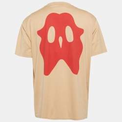 Pre Owned Burberry Beige Jersey Monster Graphic Print Swaddon T-shirt L