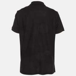Pre Owned Burberry Black Cotton Pique Polo T-Shirt XL