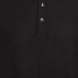 Pre Owned Burberry Black Cotton Pique Polo T-Shirt XL