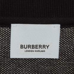 Pre Owned Burberry Black Cotton Pique Polo T-Shirt XL