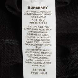 Pre Owned Burberry Black Cotton Pique Polo T-Shirt XL