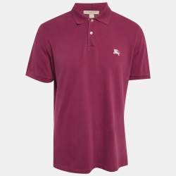 Pre Owned Burberry Pink Cotton Pique Polo T-Shirt XL