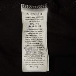 مملوكة مسبقًا Burberry Black Logo Print Jersey Crew Neck T-Shirt L