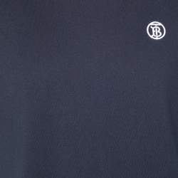 Pre Owned Burberry Navy Blue Jersey Crewneck T-Shirt L