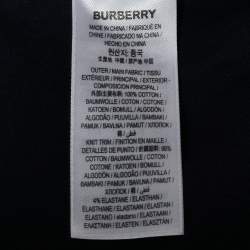 Pre Owned Burberry Navy Blue Jersey Crewneck T-Shirt L