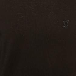 مملوكة مسبقًا كنزة بر بري برقبة طويلة صوف كشمير سوداء مقاس كبير - لارج