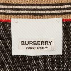 مملوكة مسبقًا كنزة بر بري برقبة طويلة صوف كشمير س وداء مقاس كبير - لارج