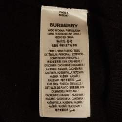 مملوكة مسبقًا كنزة بر بري برقبة طويلة صوف كشمير سوداء مقاس كبير - لارج