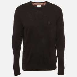Pre Owned Burberry Black Cashmere Knit Crewneck Sweater L
