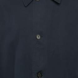 مملوكة مسبقًا جاكت بربري قطن أزرار أزرق كحلي مقاس كبير