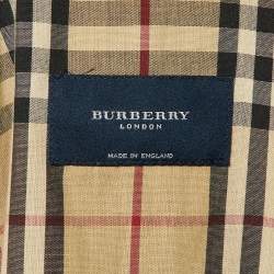 مملوكة مسبقًا جاكت بربري قطن أزرار أزرق كحلي مقاس كبير