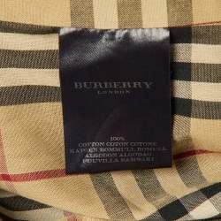 مملوكة مسبقًا جاكت بربري قطن أزرار أزرق كحلي مقاس كبير