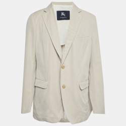 Pre Owned Burberry Beige Twill Regular Fit Blazer 4XL