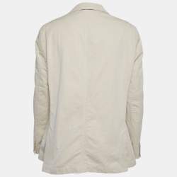 Pre Owned Burberry Beige Twill Regular Fit Blazer 4XL